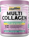 Multi Collagen Nail Toz Türü I II III V X, Hydrolyzed Collagen protein for Women and Men, Skin, Hair, Nails, Unflavored, Non-GMO, DW & GF, Zero Sugar, 45 Hizmetler, 16oz