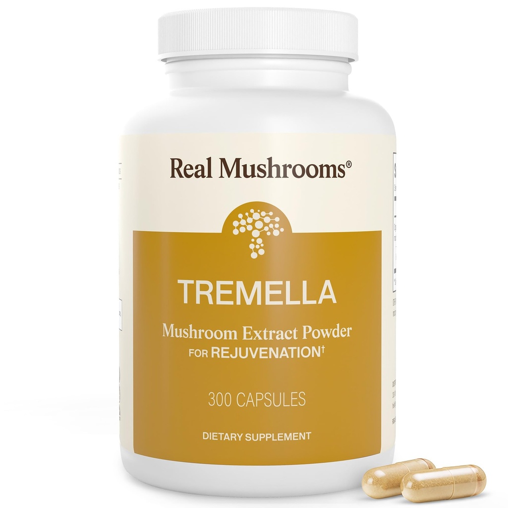 Gerçek Mushrooms Tremella Mushroom Capsules – Organik Tremella Meyveli Vücuttan Çeviri – Vegan, Non-GMO, No Fillers – Daily Wellness Routine – 300 Kont Mushroom Mixs