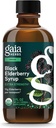 Gaia Herbs Black Elderberry Syrup - Immune Support Sup - Made with Organic Black Elderberries (Sambucus nigra) for Immune System* - USDA Certified Organic Formula - 3 Fl Oz (18-Day Supply)