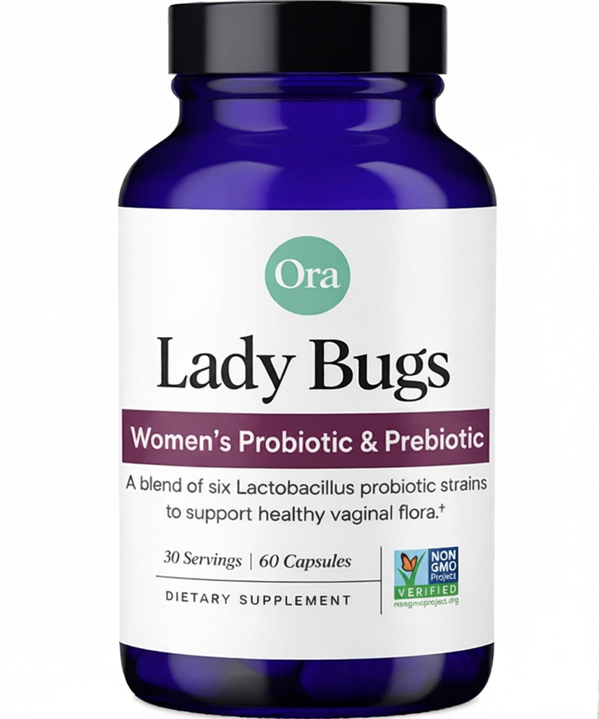 Ora Organic Prebiyotiks and Probiyotiks for Women - Lactobacillus for Vaginal and Urinary Tract Health, Contains 16 Milyar CFU, 6 Strains - 1 Ay Supply, 60 Vegan Probiyotik Capsules