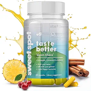 Προβιοτικά ανανά για άνδρες – 500mg Sweet Spot Formula με εκχύλισμα ανανά, βατόμουρο & κανέλα, Υποστηρίζει ισορροπία pH & φρεσκάδα γεύση, 60 κάψουλες, Made in The USA