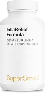 Supersmart - InflaRelief Formula - Tumeric Curcumin, Bioperine, Quercetin & Bromelain | Non-GMO & Gluten Free - 180 Vegetarian Capsules