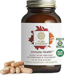 PURE SYNERGY Immune Health | Immune Support Mushroom Supplement | Astragalus and Beta-Glucan Extracts with Organic Fonksiyonel Mushroom Extracts | for Year-Round Support (60 Capsules)