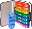 MURRI&MURRDI 7Day Pill Organizer 28 Hücreyle, Büyük Haftalık Pill Case for 4 Günlük Karşılaştırmalar, Moisture-Proof Travel Pill Box for Vitamins, Drugs, Supplements, Multi-color