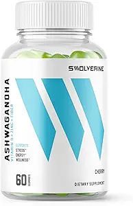 Swolverine Ashwagandha Vitamin Gummies | çinko, Vitamin D, Relax, Sleep, Strength, Non-GMO, Vegan - Cherry (60 Kont)
