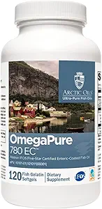 XYMOGEN OmegaPure 780 EC - Alaskan IFOS Five-Star sertifikalı Omega 3 Fish Oil - EPA DHA Fish Oil Supplement- Support Cardiovascular and Brain Health (120 Enteric-Coated Softgels)