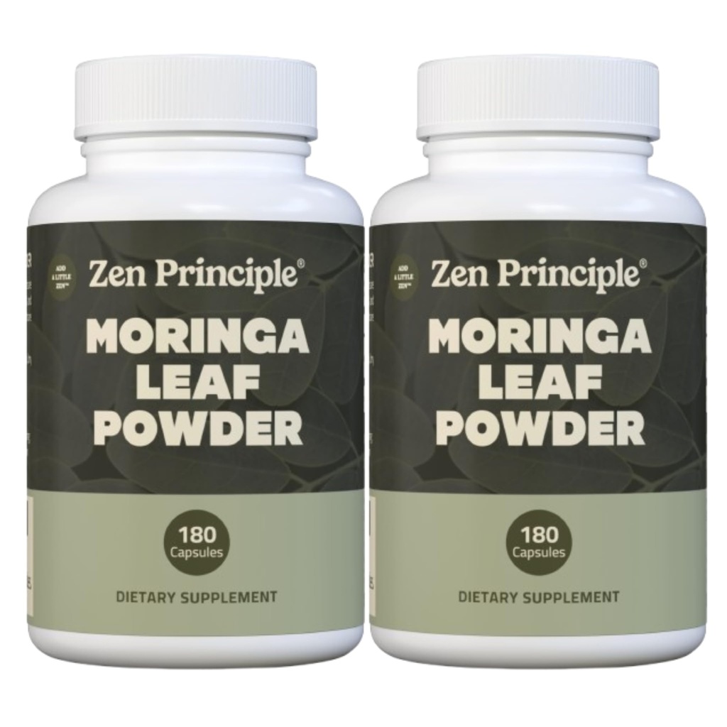 Zen Prensip Organik Moringa Oleifera. Ultra-Premium. Tüm Doğal Enerji Boost ve Multi-Vitamin sağlar. Bir Raw Superfood, Vegan, No GMO ve Gluten Free. 360 Capsules.