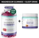 Sugar-Free Magnezyum Gummies (180 Gummies) ve Magnezyum Gece Saat Tozu Magnezyum Citrate, Melatonin, L-Theanine ve GABA - Vegan, Gelatin-Free, Gluten-Free, Non-GMO