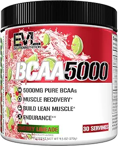 Evlution EVL BCAAs replicas Toz - BCAA Toz Post Workout Recovery Drink and Stim Free Pre Workout Energy - 5g Branched Chain replicas Supplement for Men - Cherry Limeade