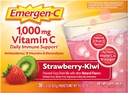 Emergen-C 1000mg Βιταμίνη C Ανοσοποιητική υποστήριξη σκόνη Φράουλα Kiwi 30CT περιλαμβάνει ψευδάργυρο, Μαγγάνιο, 7 Β Βιταμίνες και ηλεκτρολύτες για Back to School Essentials