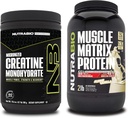 NutraBio Kretine Monohidrat, Unflavored, (300 g) ve Muscle Matrix Toz, (Vanilla) Tamam Sche – Muscle Energy, maksimum Büyüme, Kurtarma ve Güçlü
