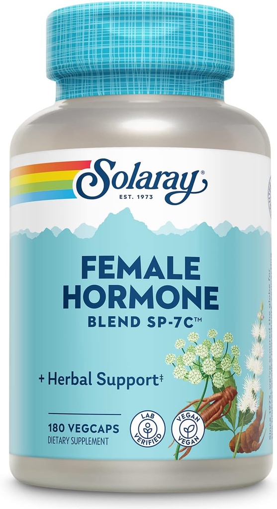 SOLARAY Kadın Hormonları SP-7C, Herbal Mix Black Cohosh, Dong Quai, Passion Flower, Saw Palmetto, Wild Yam & More 180 VegCaps