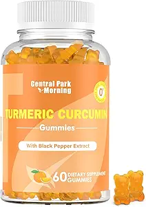 Turmeric Curcumin Gummies, Ekstra Güçlü Ortak Destek Turmeric Curcumin, Vegan Non-GMO, Diyetsel Tamam, 60 Kont