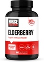 FORCE FACTOR Elderberry Capsules, Immunity Supplement ve Antioksis Supplement for Men and Women, Daily Immunity Boost, Vegan, No Gelatin, Non-GMO, 100 Sebze Capsules