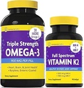 InnovixLabs Vitamin K2 & Triple Omega Bundle Full Spectrum Vitamin K2 (90 Softgels) Triple Strength Omega-3 Fish Oil (200 Softgels). Supports Healthy Bones, Arteries and Joints. *