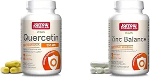 Jarrow Formulas Quercetin 500 mg-Bioflavonoid-Quercetin Dietary Supplement-200 Servings -Supports Healthy Cellular Function & Zinc Balance 15 mg-100 Servings -Includes Copper-Essential Mineral