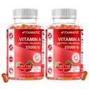Vitamatic Sugar Free Vitamin A 25000 IU Gummies (Retinyl Palmitate) - Natural Strawberry Flavor - 120 Pectin Based Gummies (2 Şişeler)