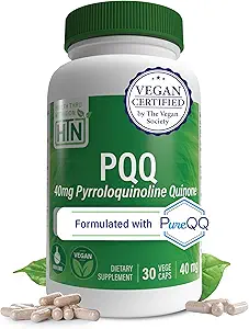 Sağlık Thru Beslenme PQ 40mg 30 Pyrroloquinoline Quinone'yi PureQ olarak hizmet ediyor | Mitochondrial Biogenesis | sertifikalı Vegan | Non-GMO Gluten Soy Free Capsules| Clean Label PQQQQ Tamam Tamam Tamam Tamam