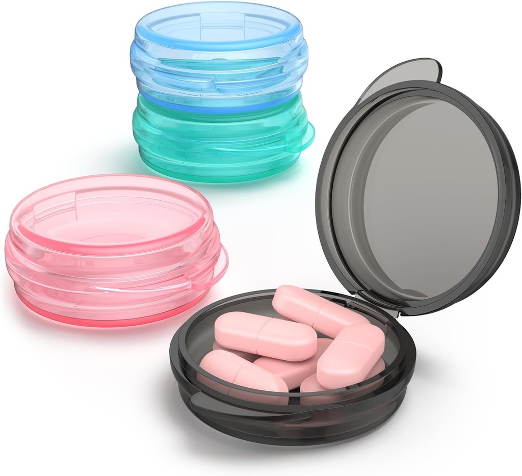 Küçük Pill Box, (4 Pack) Seyahat Pill Case Portable Daily Pill Organizer Mini Tıp Depolama Konteyneri Pocket Purse Cod Liver Oil Storage Box