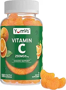 Yetişkinler için C Gummies - 250 mg Yummy Vitamin C Gummy - VIT C Gummies - Immune Support Supplement -Orange Flavored Kosher, Halal, Gluten Free (100 Count)