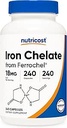 Nutricost Chelated Iron ( Ferrochel) 18 mg, 240 Capsules - Gluten Free, Non GMO Iron Chelate Supplement