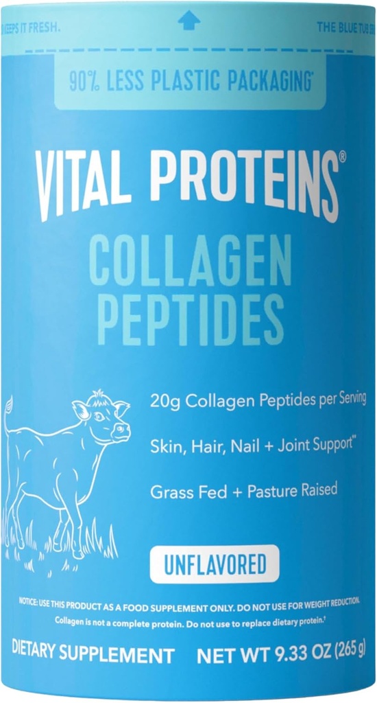 Vital Proteins Collagen Peptides Toz - Saçları Destekler, Nail, Skin, Bone & Joint Health, Unflavored, Collagen Protein 9.33 OZ