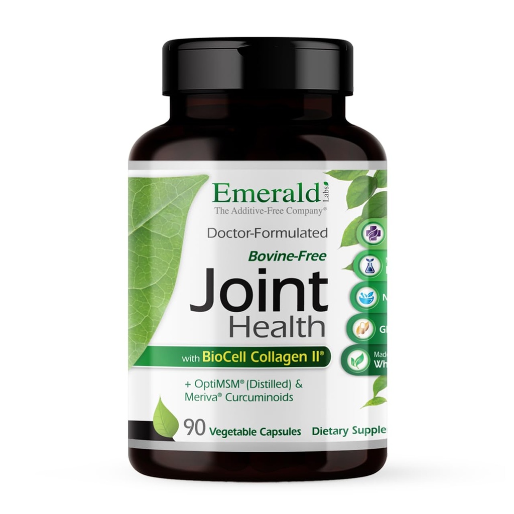 EMERALD LABS Ortak Sağlık - Biocell II Collagen, OptiMSM, Glucosamine, Meriva Turmeric Curcuminoids & More - Ortak Sağlık, Hareketlilik ve Flexability Support* - 90 Sebze Capsules (30-Day Supply)