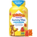 L’il Critters Gummy Vites No Sugar Προστέθηκε Καθημερινή Gummy Πολυβιταμίνη για Ηλικίες 2+ Toddlers & Kids, Βιταμίνη C, D3 για Ανοσοποιητικό, Φράουλα και Πορτοκαλί Γεύσεις, 100 Gummies
