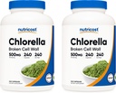 Καψάκια χλωρέλλας με Nutricost (2 φιάλες) 500mg, 240 κάψουλες ανά φιάλη