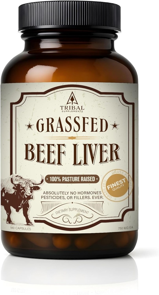 Grass Fed Beef Liver Capsules, 45-Day Supply, Key Nutrients for Advancedd Energy, mental Clarity & Mood, 100% Pasture-Raized & Hormon-Free, 180 Freeze kıl Live Pills (3000 mg)