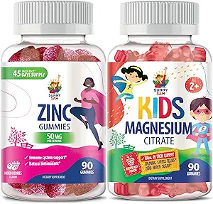 SUNNY Çinko Çocuklar ve Yetişkinler için Yetişkinler ve Magnezyum Gummies - 100 mg - Calm Magnezyum Chews