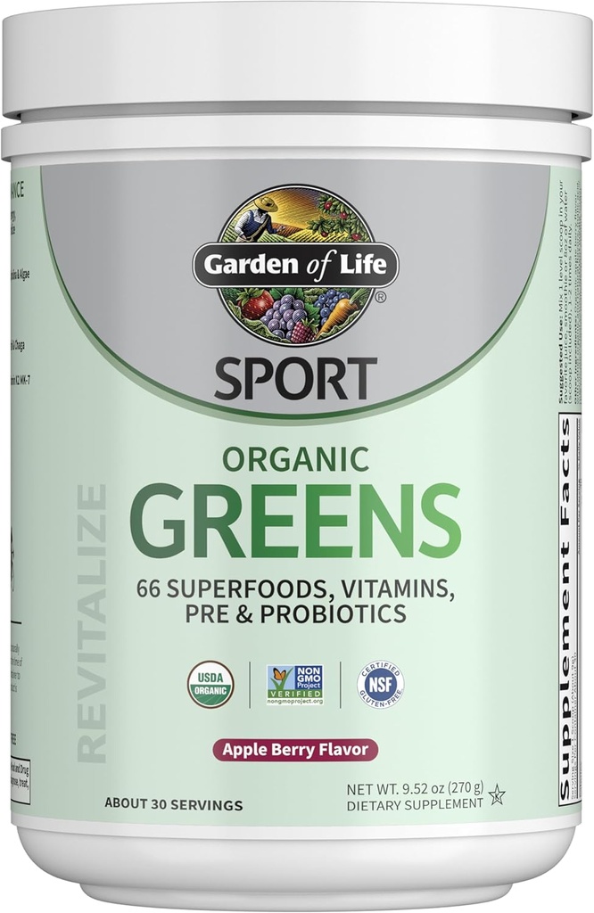 Life Sport Nutrition Greens ve Superfoods Toz Kadınlar ve Erkekler için - Apple Berry, Organik Mix - Spirulina, Meyve, Vitaminler, Pre & Probiyotikler, Mushrooms, Athletic Supplements, 30 Hizmetler