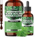 12in1 Wormwood Liquid Drops - Black Walnut Wormwood Tincture Liquid Extract Whole Cloves and 9 More Herbs - 60 Days Supply