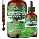 12in1 Wormwood Liquid Drops - Black Walnut Wormwood Tincture Sıvı Tüm Cloves ve 9 More Herbs - 60 Gün Supply