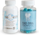 Rad Oral Probiyotiks for Teeth and Gums with Rad Mouth for Tooth Hassasity - Dentist Formulated Dental Probiyotik with Lactobacillus Reuteri and Multivitamin for Strengthing Gums, Teeth and Jaw Bone