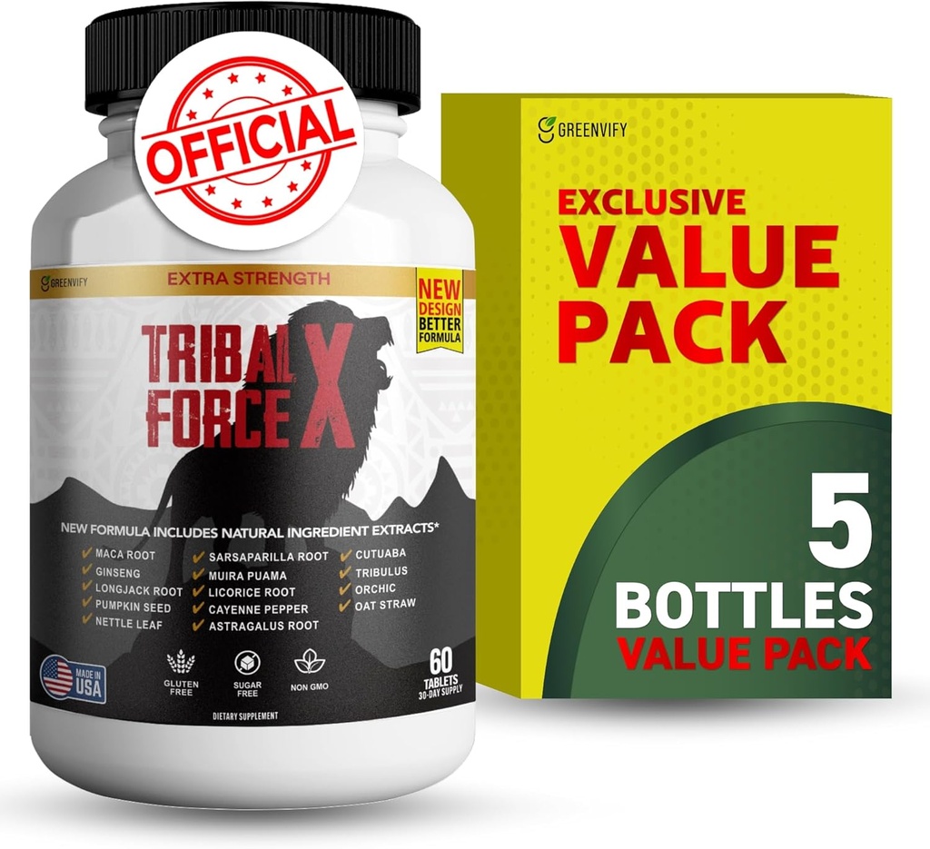 Φυλετική Δύναμη X Extra Strength Φυσικό συμπλήρωμα, 60 δισκία, Χωρίς γλουτένη, Μη ΓΤΟ, 30 ημέρες προσφοράς (5)