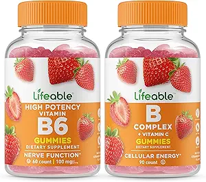 Lifeable Vitamin B6 + B Kompleksi, Gummies Sche - Great Tasting, Vitamin Supplement, Gluten Free, GMO Free, Chewable