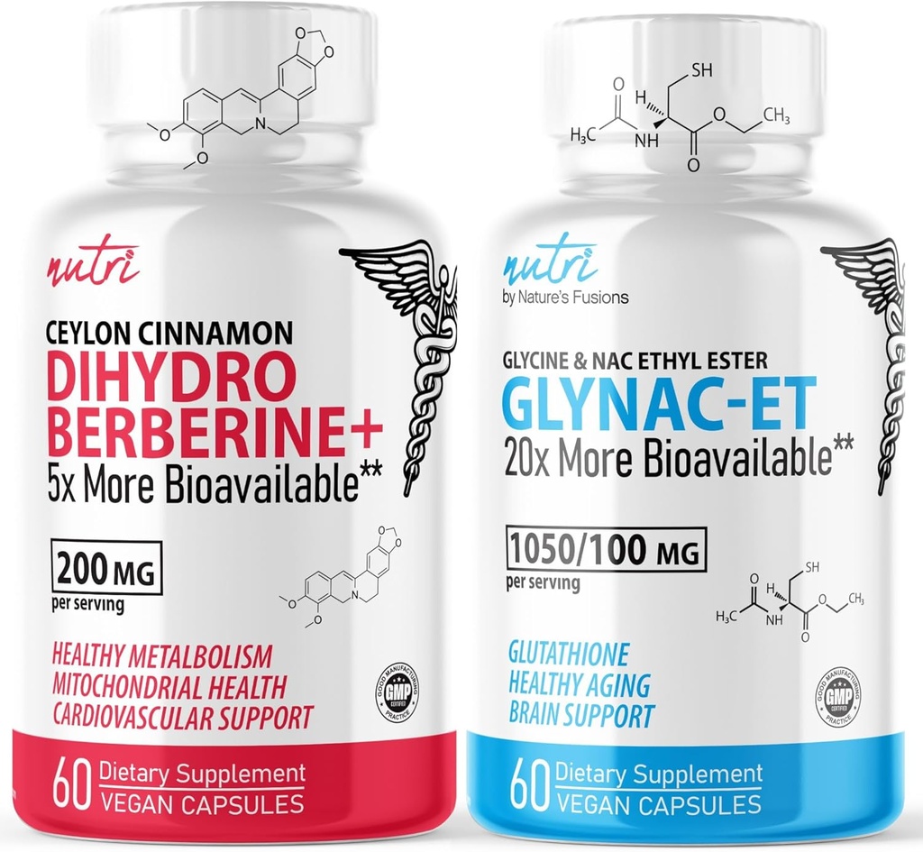 Nature's Fusions Dihidrberine 200 mg (60 Capsules) - GlyNAC-ET (60 Capsules)