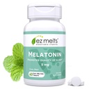 EZ Melts Dissolvable Melatonin, 5 mg, Sugar-Free, 2Month Supply, Cool Mint-Flavored - 1 Pack