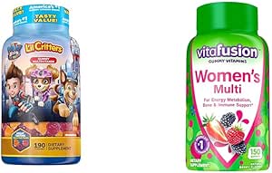 L'il Critters Paw Patrol & Gummy Vites παιδιά πολυβιταμίνες Gummies, 190 Count Cherry, Φράουλα, Πορτοκάλι, Ανανάς και άρωμα βατόμουρο