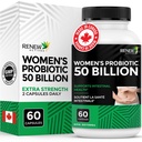 RENEW ACTIVES Probiyotiks for Women 50 Milyar CFU per 2 Capsules - MAKTREK Teknolojisi, 4 Probiyotik Strains & Prebiyotik - Destekler Sağlık ve Gut Flora Dengesi - Kanada'da 60 Capsules
