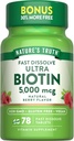 Nature's Truth Biotin 5000mcg | 78 Hızlı Dissolve Tabletler | Natural Berry Flavor | Vegan, Non-GMO, Gluten Free