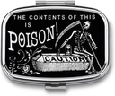 Metal 2tment Pill Organizer Travel Friendly Portable Compact Pill Box Cute Pill Case to Hold Vitamins,Fish Oil,Supplements,Meds,Tablet for Purse,Pocket. (Black Scythe)