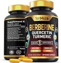 Erkekler ve Kadınlar için Berberi Supplement, 8in1 Formula with Quercetin, Turmeric, Apple Cider Vinegar, Beet Root & More - Digestive, Immune Support - Rich in Nutrient - 90 Capsules