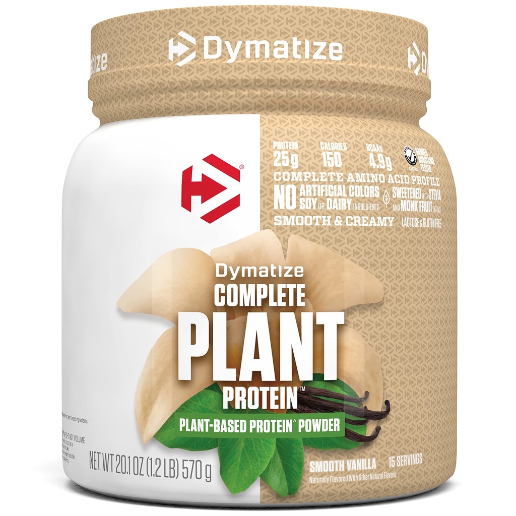 Vegan Plant proteini, Smooth Vanilla, 25g proteini, 4.8g BCAAs, Complete Amino Asit Profil, 15 Hizmet