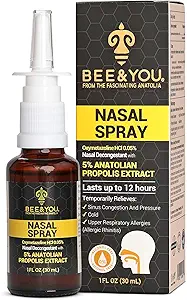 BEE and You Propolis Nasal Spray, 100% καθαρό εκχύλισμα πρόπολης, Sinus & Συμφορητική ανακούφιση, φυσικό αποσυμφορητικό, υποστήριξη αλλεργιών, Nasινικό ενυδατικό spray 