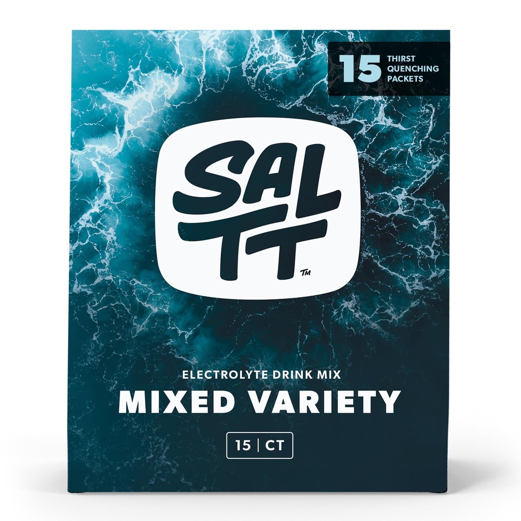 SALTT Electrolytes Toz Paketleri, Her Şey Karma Çeşitli Paket (15 Paketler) - Magnezyum, Pyum, sodyum, Trace Minerals - Vegan & Gluten Free - Travel Essentials - ABD'de Made in USA