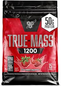 BSN TRUE-MASS Βάρος Κερδιστής, μυϊκή μάζα Κερδίζοντας πρωτεΐνη σκόνη, φράουλα Milkshake, 10,25 Λίρες