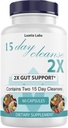 15 Day Cleanse 2X - Double Gut & Colon Support - Advanced Gut Cleanse Detox for Women & Men with Alfalfa, Cascara Sagrada, Probiyotiks & Psyllium Husk - Non-GMO - Made in USA - 60 Capsules (1 Şişe)