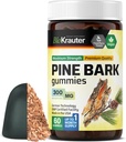 BIO KRAUTER Pine Bark Ekstraksiyon Gummies - 300 mg Güçlü - 60 Vegan Chews - Fransız Deniz Standardı Bark Ekstraksiyon - Antioksi Supplement -% 95 Proanthocyandins - Pectin-Based Formula